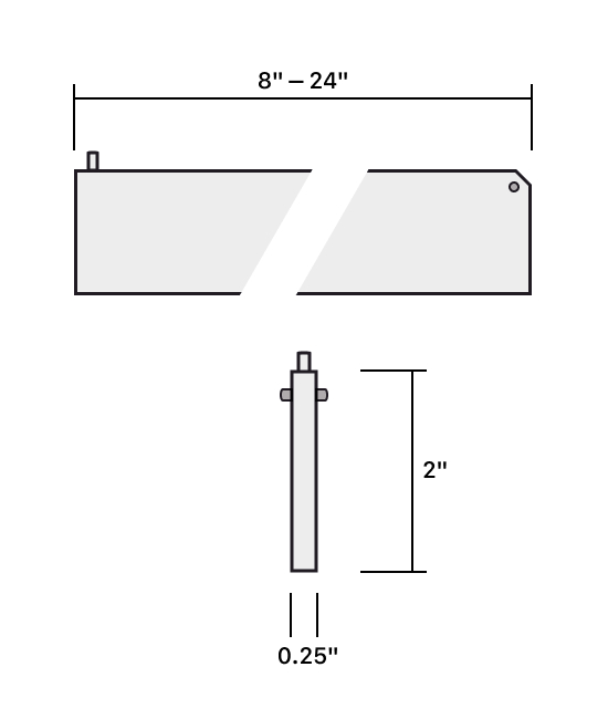 BR2 Bracket with retaining pin